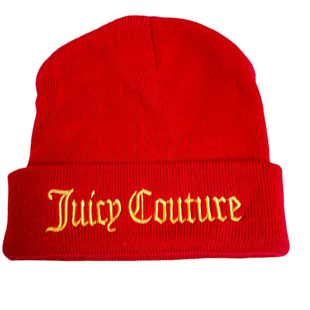 Juicy Couture Red Beanie Yes Oui Can